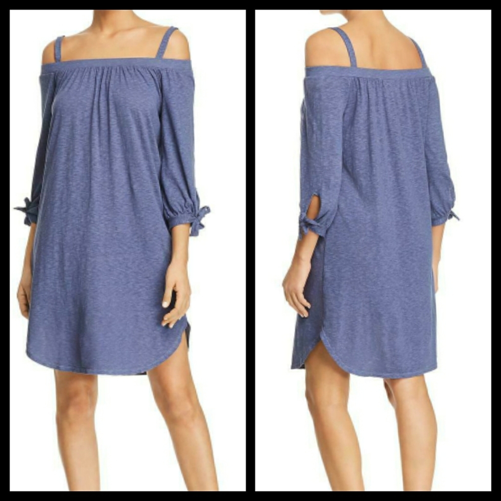 Three Dots Blue Off-Shoulder Dress